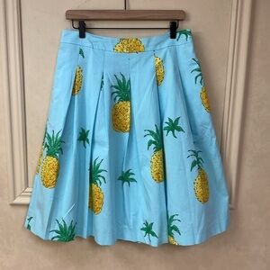 RSVP TALBOTS PINEAPPLE-PRINT PLEATED FULL SKIRT Size 8